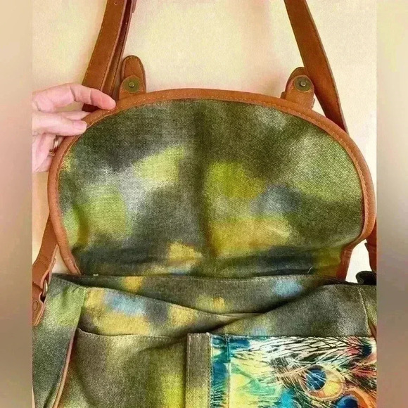 Coco + Carmen Peacock/Floral Fabric Satchel/Purse - Picture 6 of 16